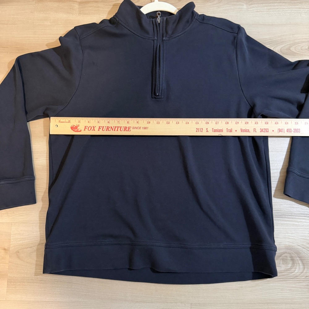Tommy Bahama Quarter Zip Pullover Black XL Mens Pima Cotton Ribbed Trim Casual - Picture 10 of 11